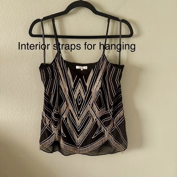 Y2k PARKER Womens Top Size Medium Chain Mail Flapper Gatsby - Picture 12 of 14